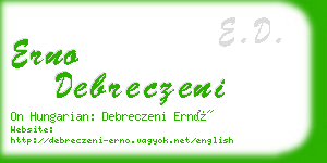 erno debreczeni business card